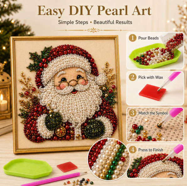 Art Craft For Christmas - Christmas Pearl Diamond Painting Art Set