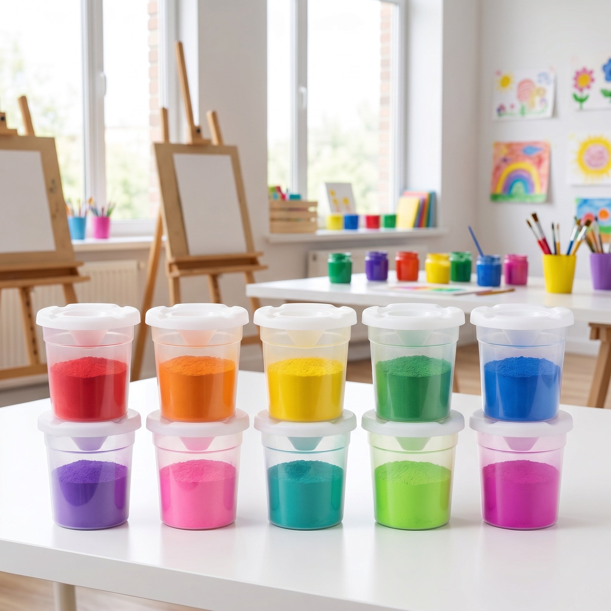 Art Craft Preschool - 10Pcs Children Paint Cups Reusable Spill