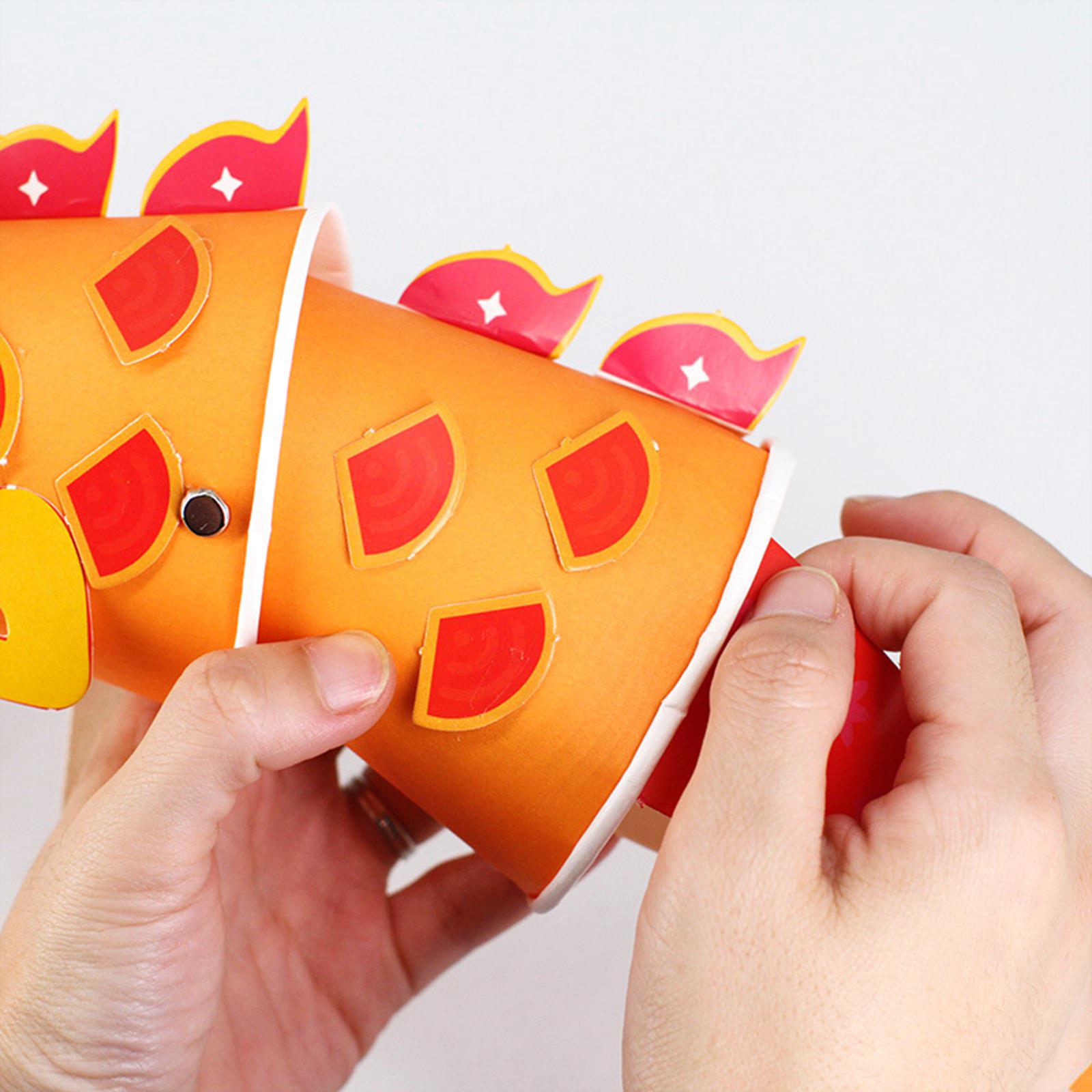 Art Craft Education - Dragon Cups Craft 3D Paper Model