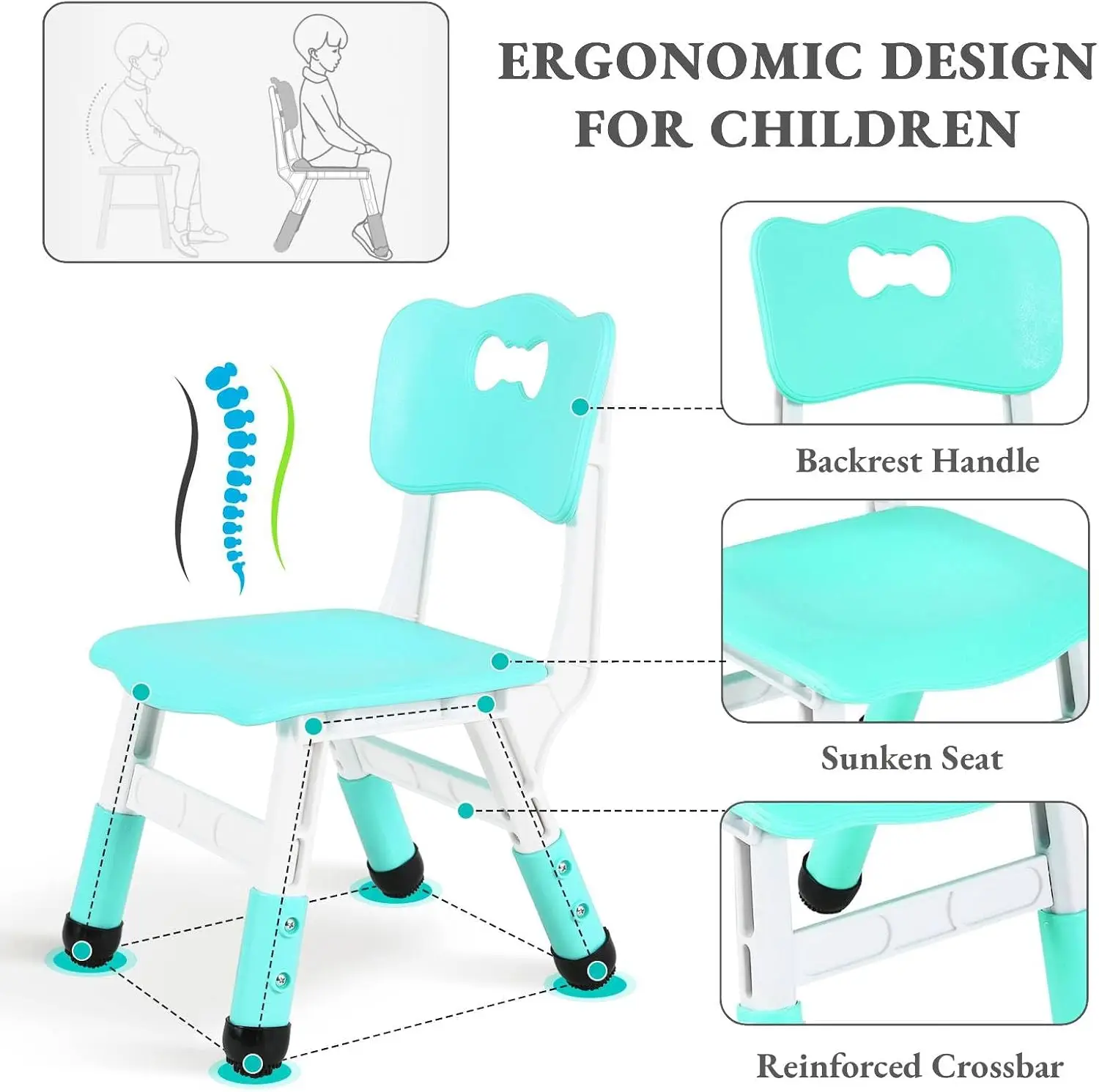 Kids Table and 6 Chairs Set, H - Art Craft Preschool ulasan dan harga