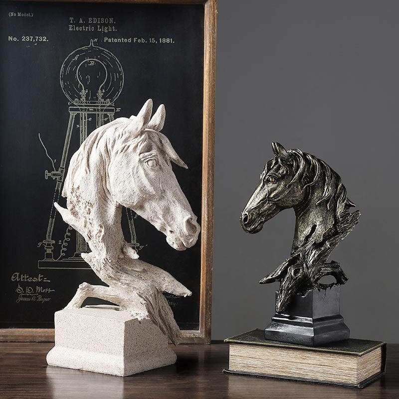 Nordic Style Vintage Horse Hea - Art Craft Horse ulasan dan harga