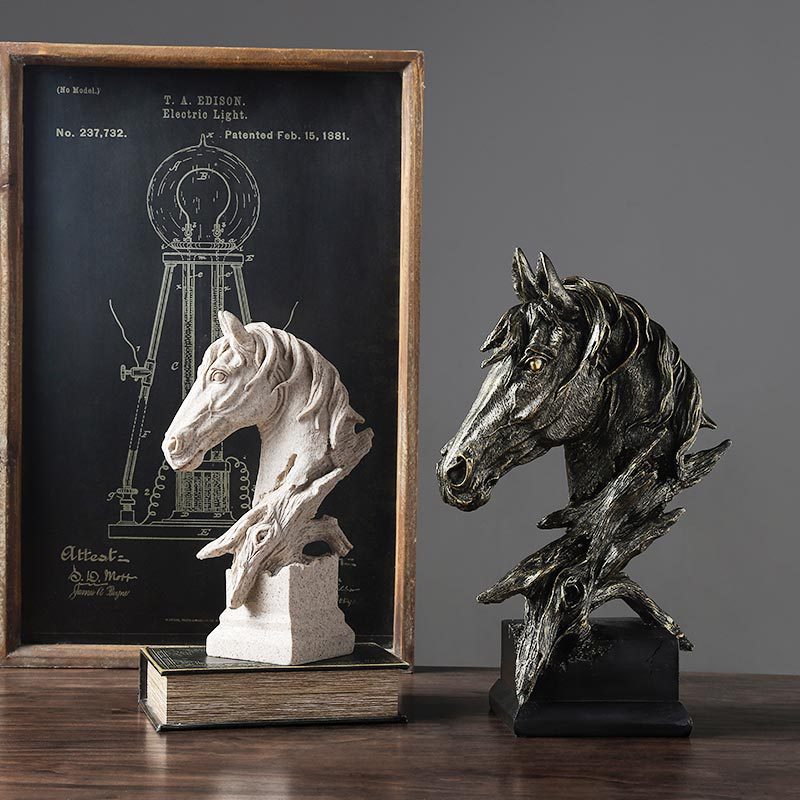 Nordic Style Vintage Horse Hea - Art Craft Horse ulasan dan harga