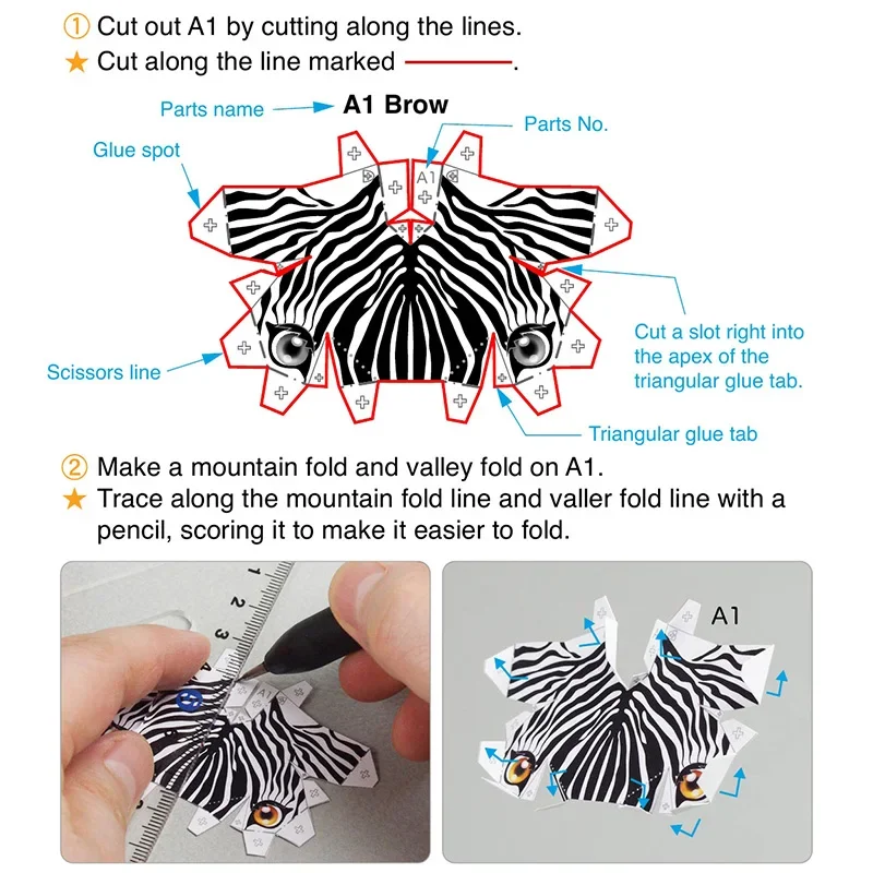 Zebra Horse Origami Art Foldin - Art Craft Zebra ulasan dan harga