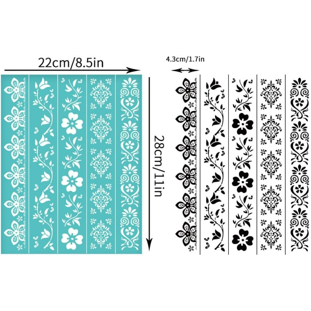 2 Pcs Flower Borders Silkscree - Silk Screen Printing ulasan dan harga