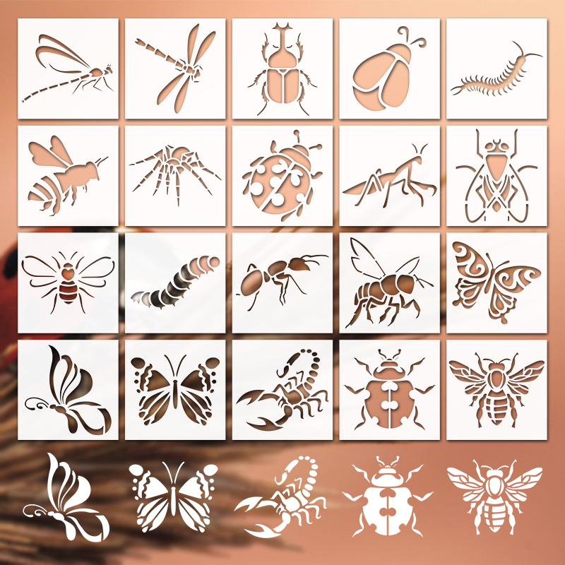 YOMDID 20pcs Insect Series Pai - Silk Screen Printing ulasan dan harga