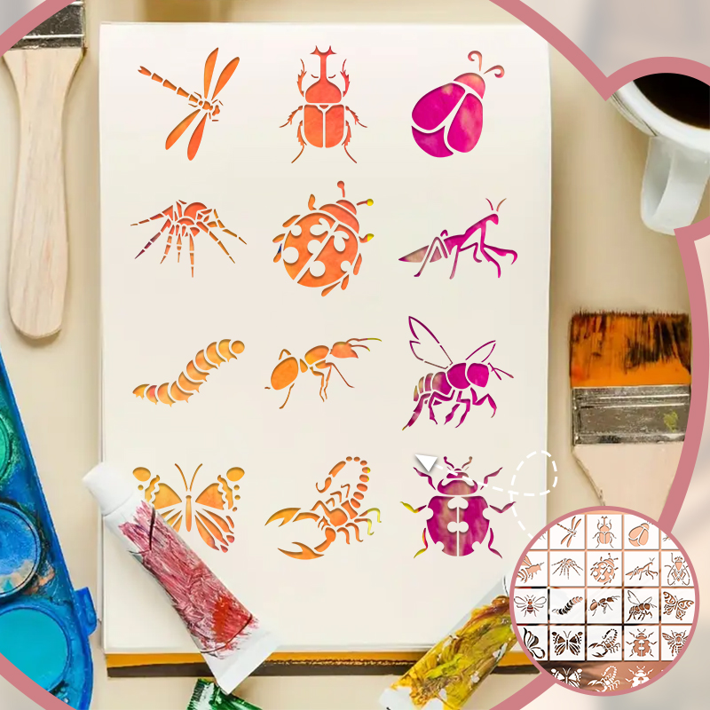 YOMDID 20pcs Insect Series Pai - Silk Screen Printing ulasan dan harga