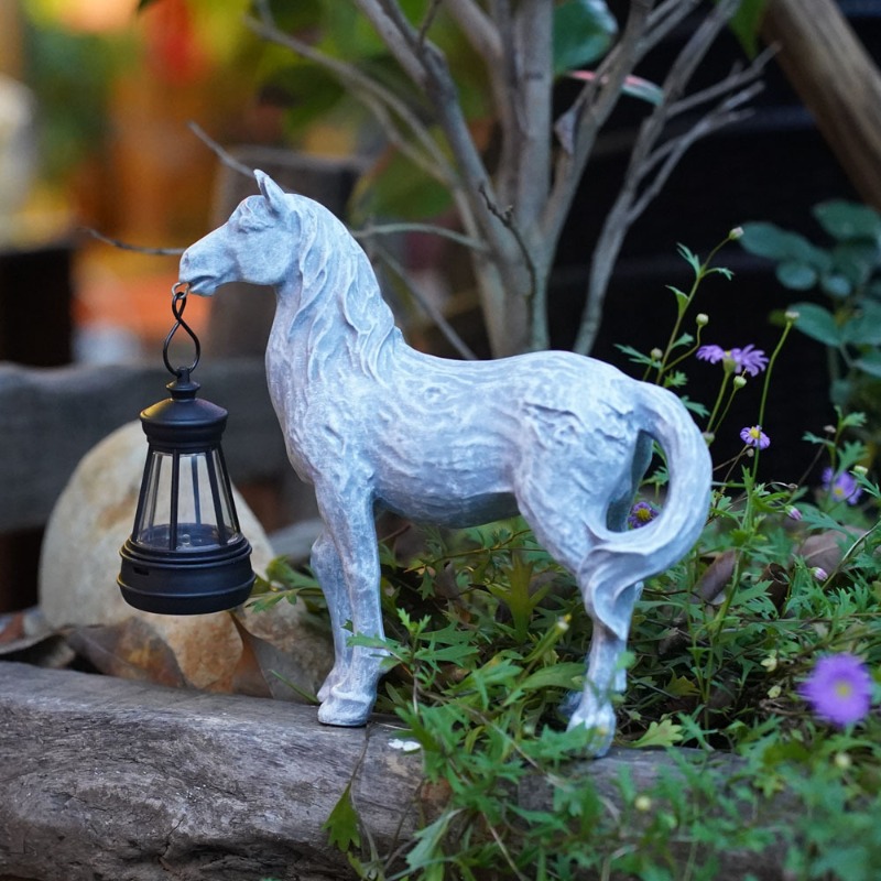 Resin Statue Solar Light Horse - Art Craft Horse ulasan dan harga