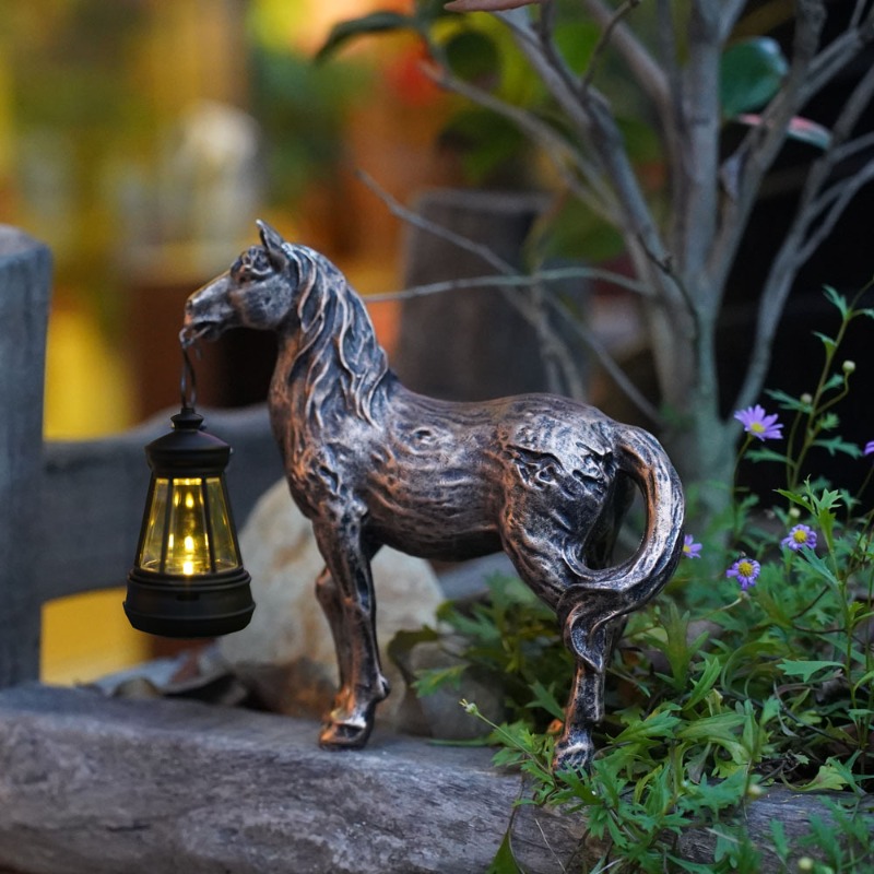 Resin Statue Solar Light Horse - Art Craft Horse ulasan dan harga