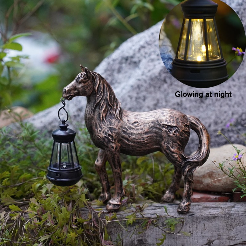 Resin Statue Solar Light Horse - Art Craft Horse ulasan dan harga