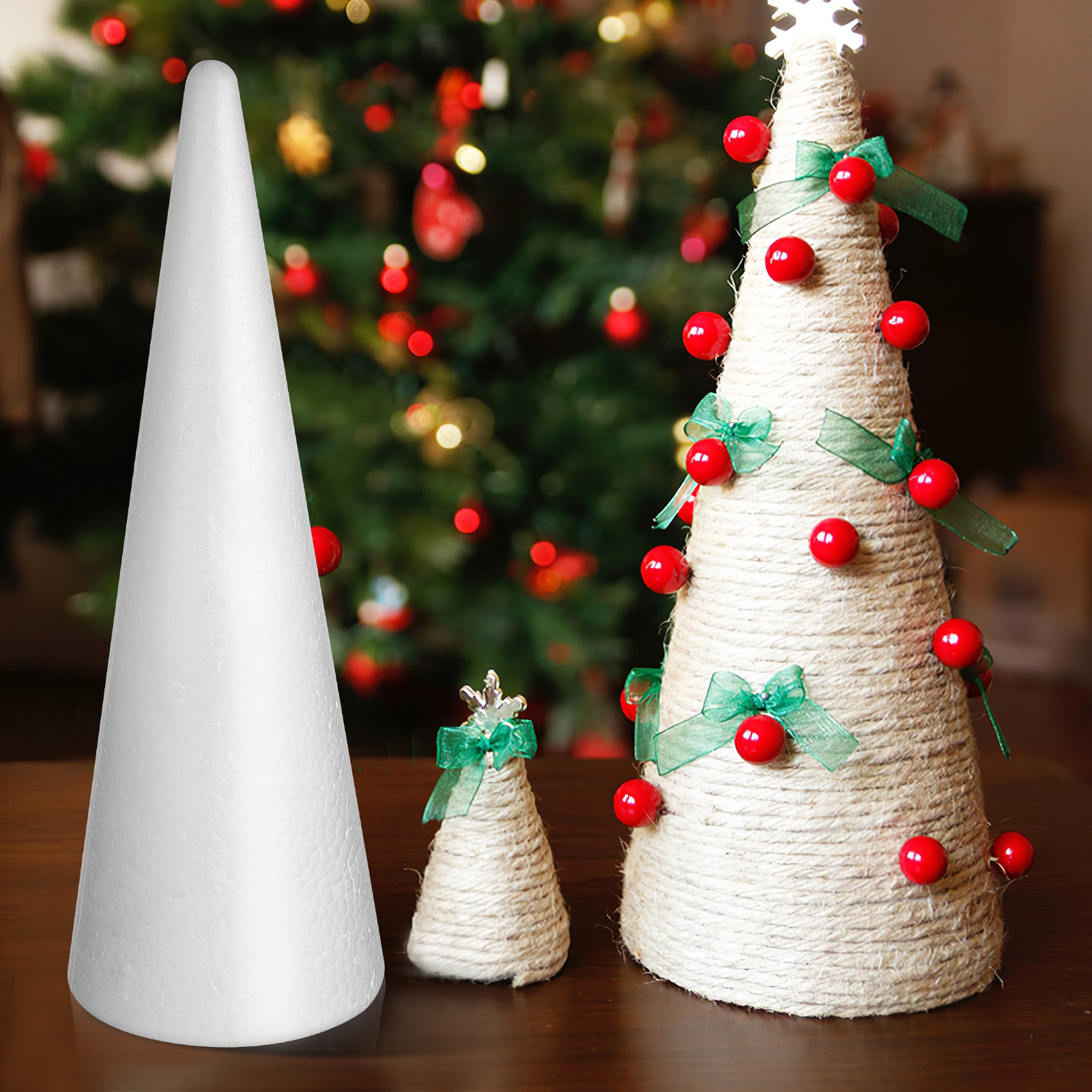2Pcs Versatile Foam Cones Whit - Art Craft Holiday ulasan dan harga
