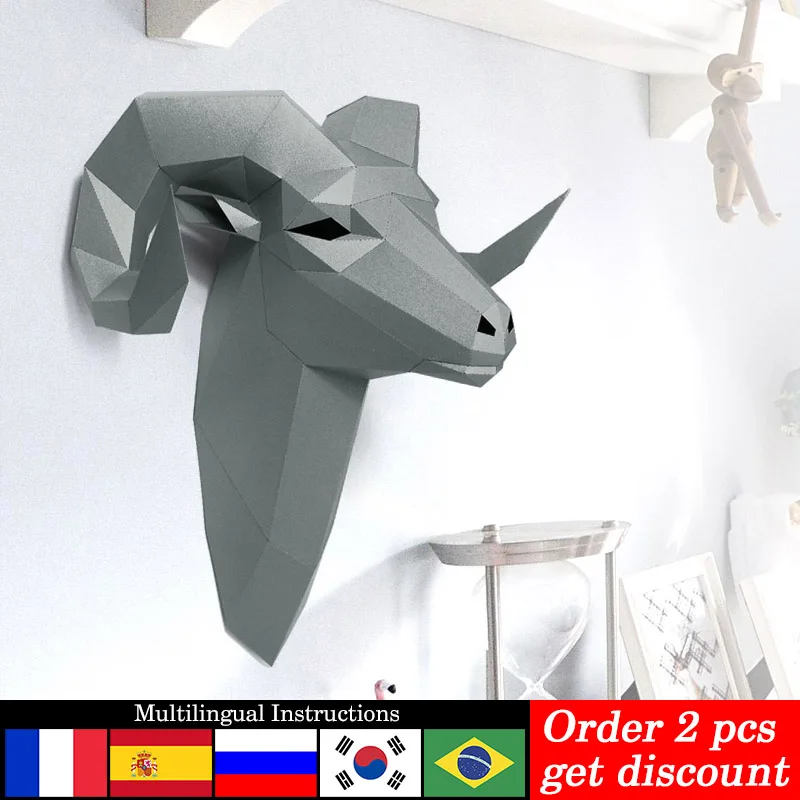 Pre-cut Bighorn Wild Sheep Ani - Wallpaper Art And Craft ulasan dan harga