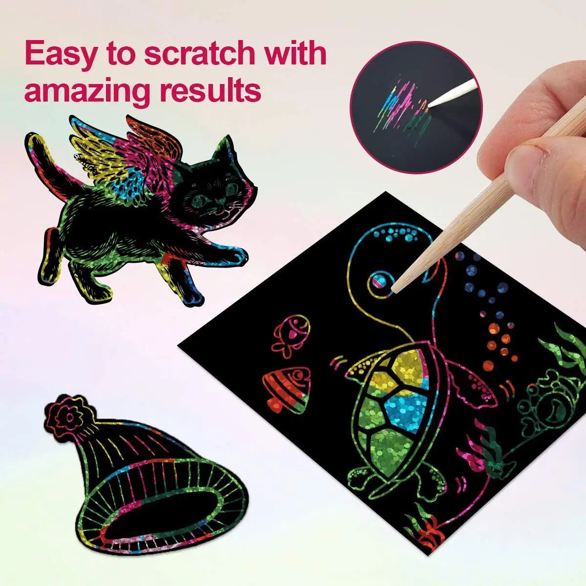 Many Creative Scratch Art Card - Art Craft Education ulasan dan harga