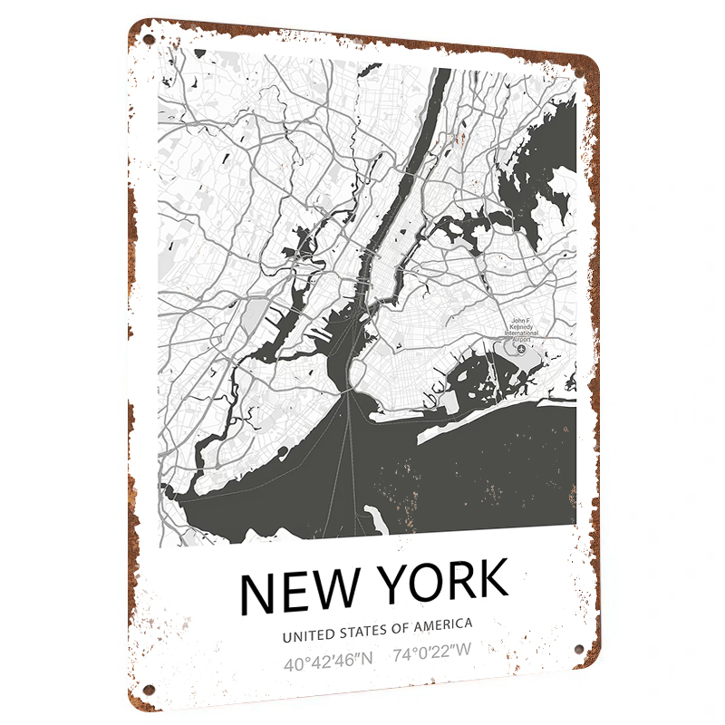 New York City Map Art Metal Wa - Art And Craft New York ulasan dan harga