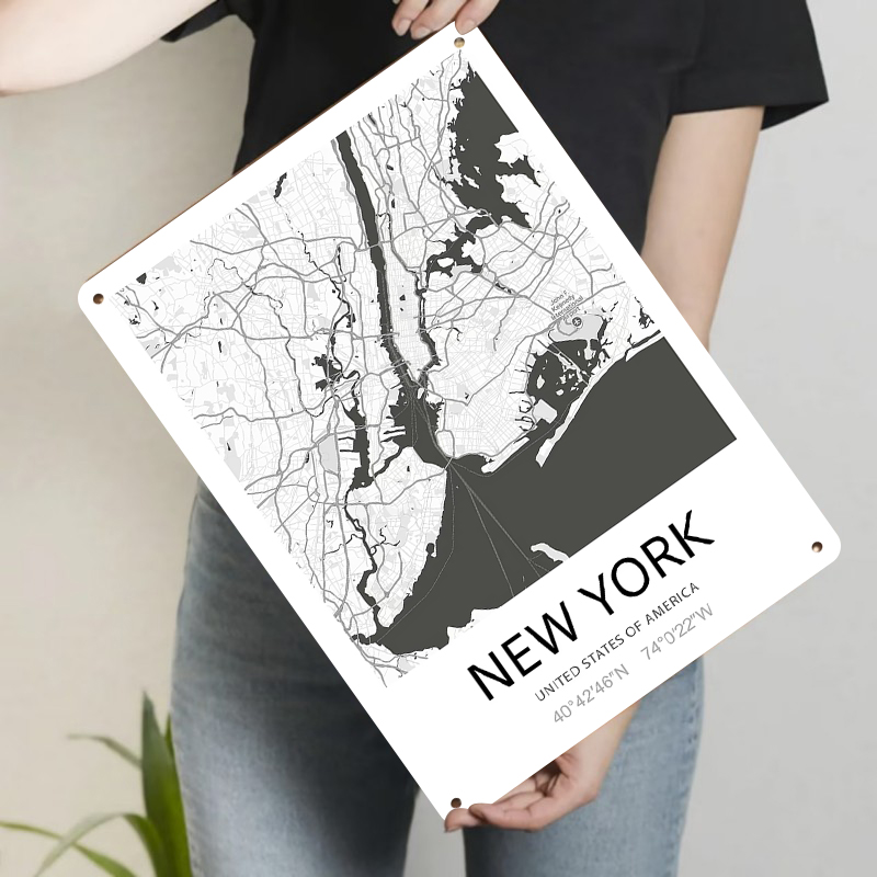 New York City Map Art Metal Wa - Art And Craft New York ulasan dan harga