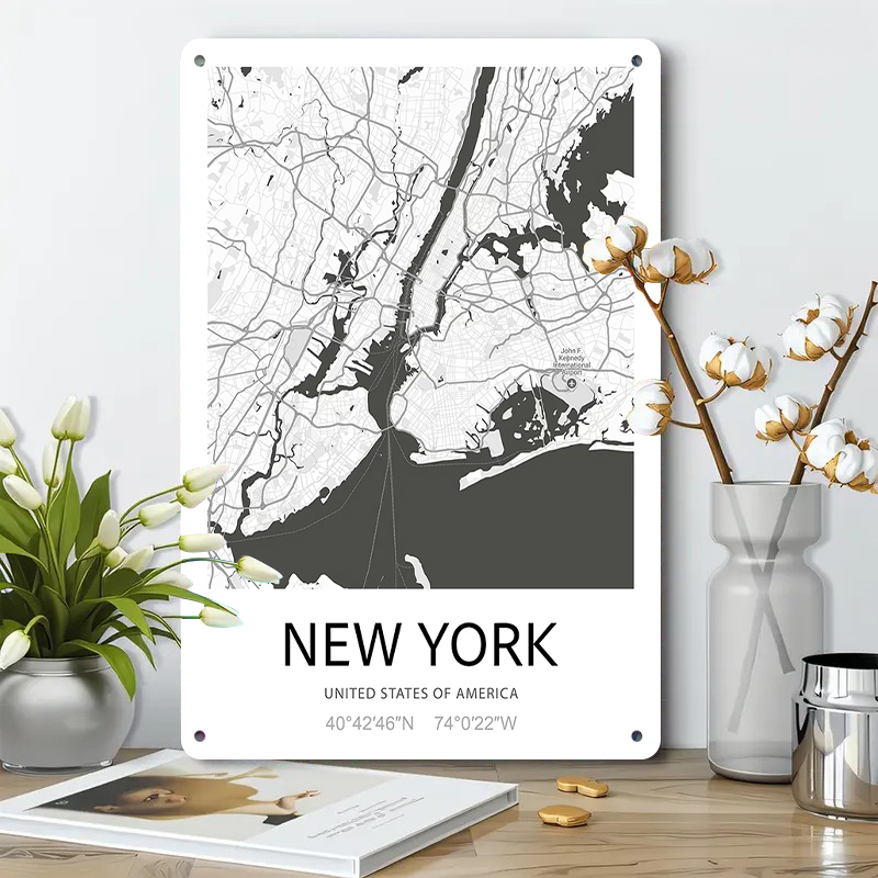 New York City Map Art Metal Wa - Art And Craft New York ulasan dan harga