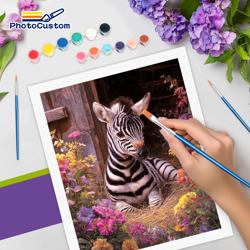 PhotoCustom Zebra Paint By Num - Art Craft Zebra ulasan dan harga