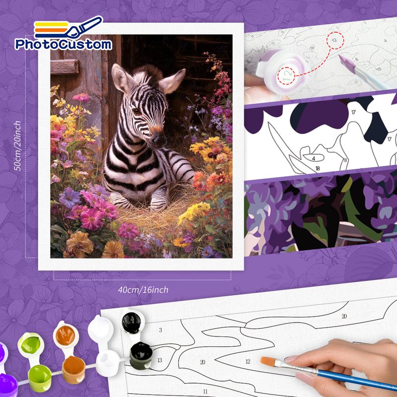 PhotoCustom Zebra Paint By Num - Art Craft Zebra ulasan dan harga