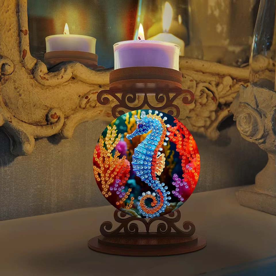 Seahorse candle holder Hallowe - Art Craft Holiday ulasan dan harga