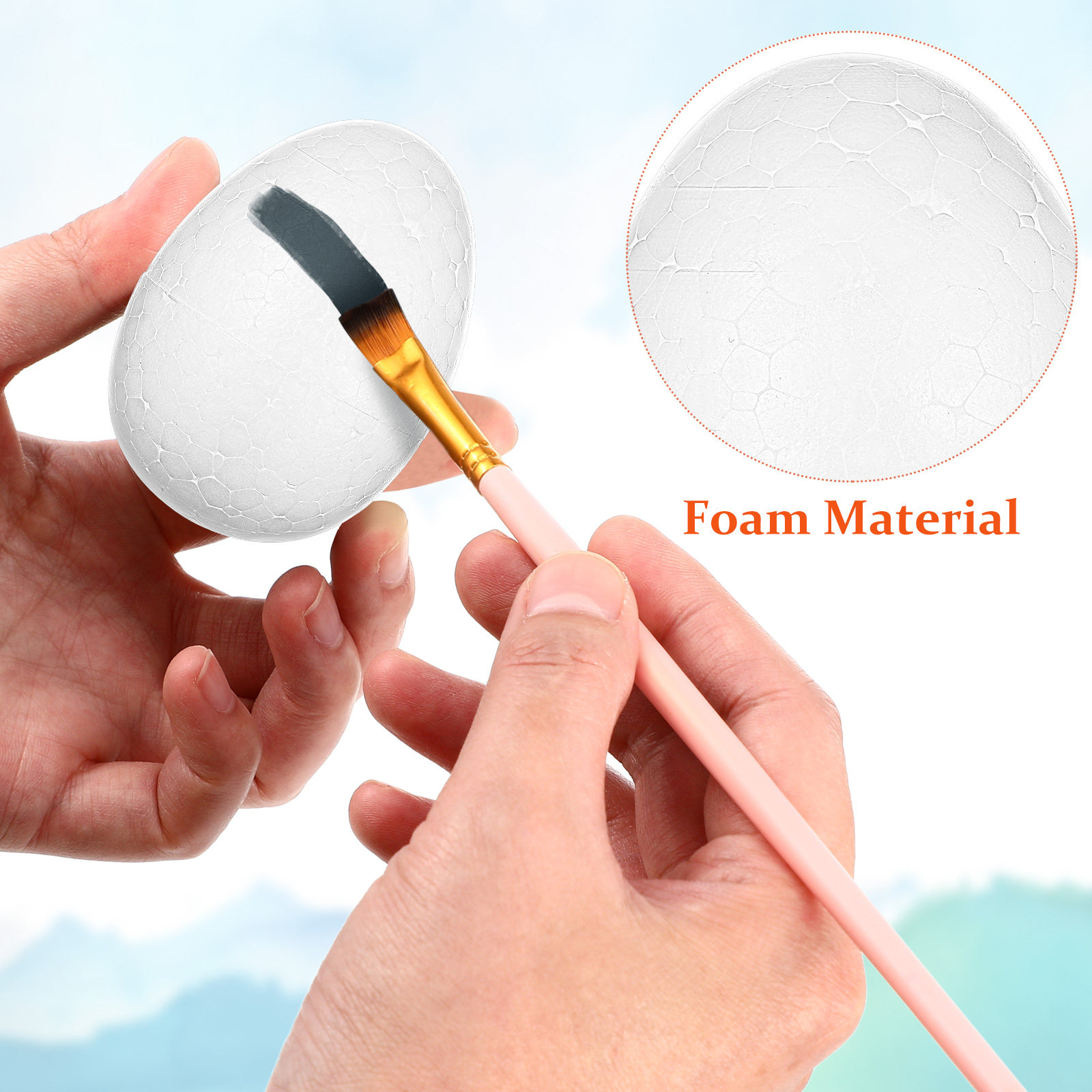 40Pcs Egg Shape Foam For Art C - Art Craft Holiday ulasan dan harga